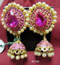 Indian Designer Earrings Golden Pearl Jhumki Earrings